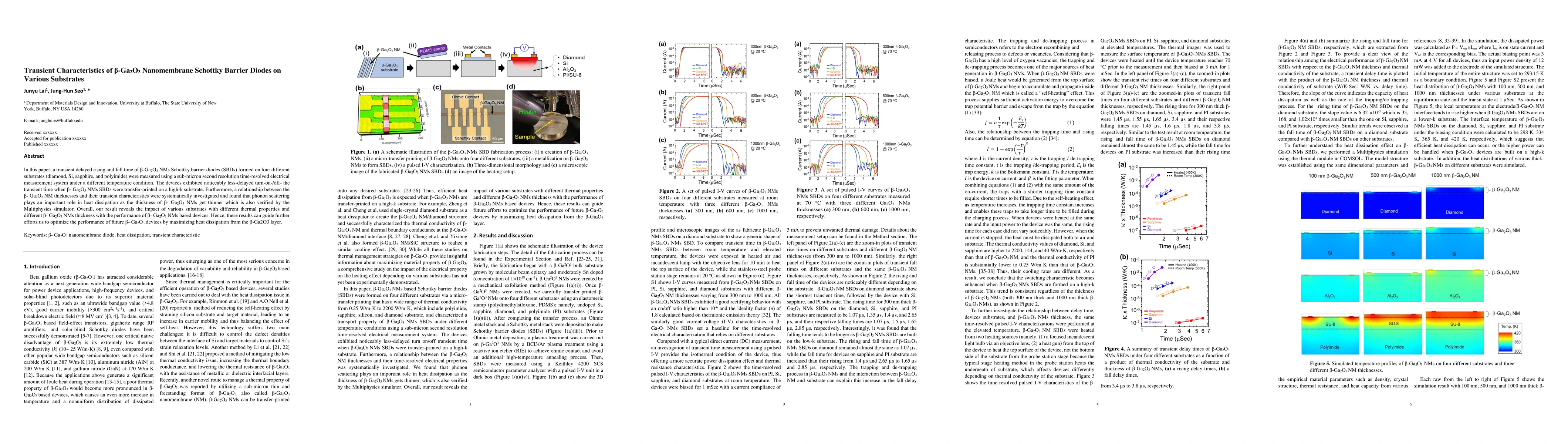 Thumbnail for Transient Characteristics of $\beta$-Ga$_2$O$_3$ Nanomembrane Schottky
  Barrier Diodes on Various Substrates