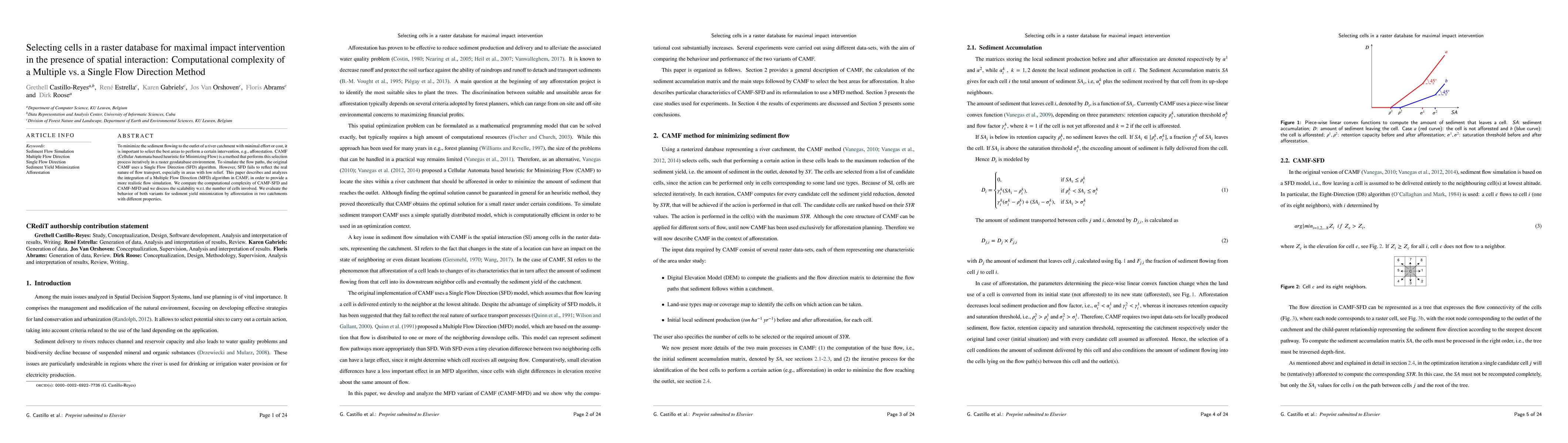 Thumbnail for Selecting cells in a raster database for maximal impact intervention in
  the presence of spatial interaction: Computational complexity of a Multiple
  vs. a Single Flow Direction Method