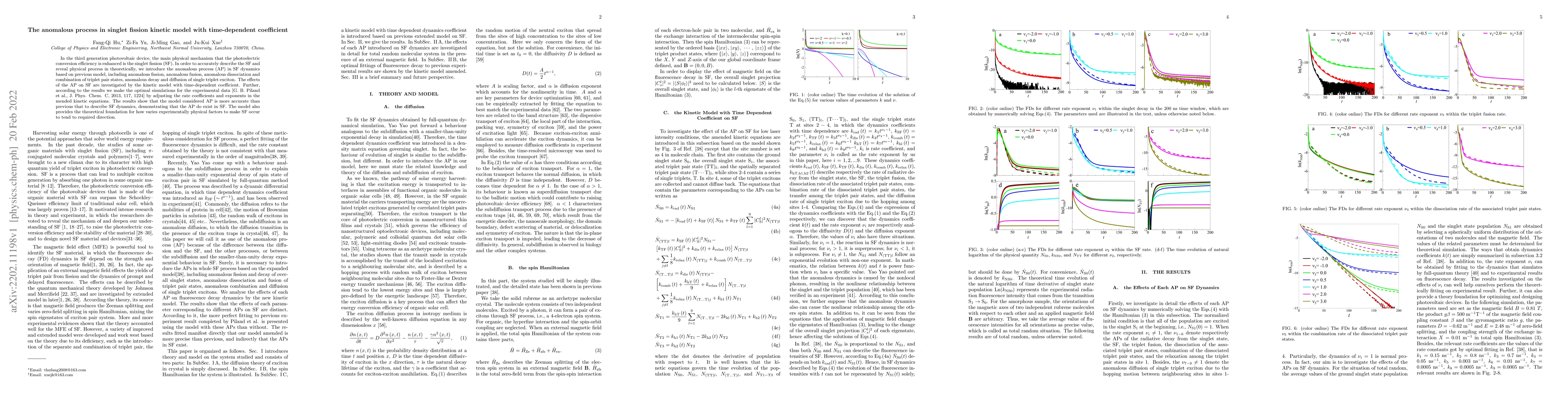 Thumbnail for The anomalous process in singlet fission kinetic model with
  time-dependent coefficient