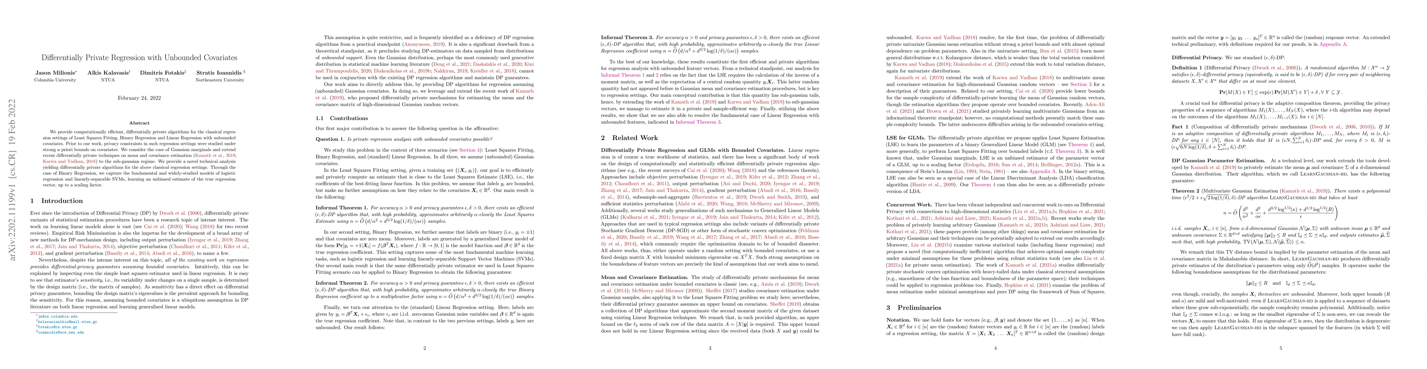 Thumbnail for Differentially Private Regression with Unbounded Covariates