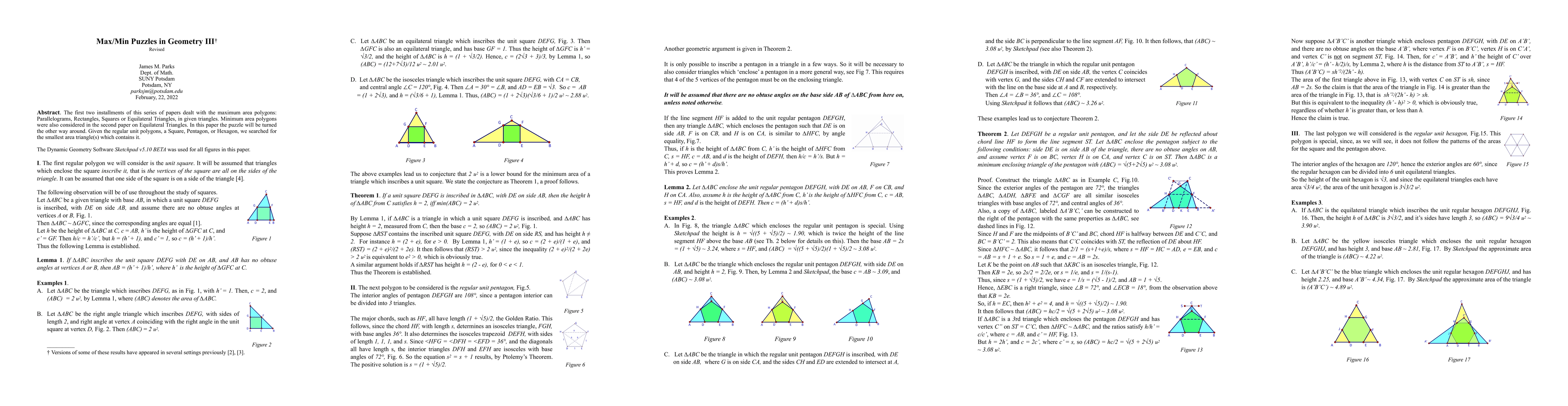 Thumbnail for Max/Min Puzzles in Geometry III