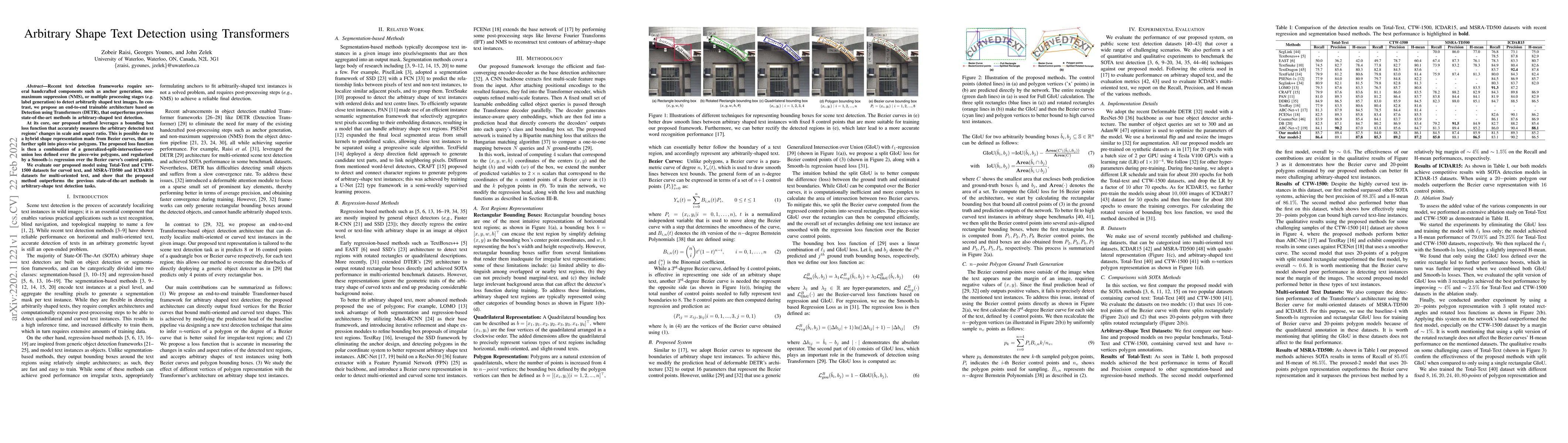 Thumbnail for Arbitrary Shape Text Detection using Transformers