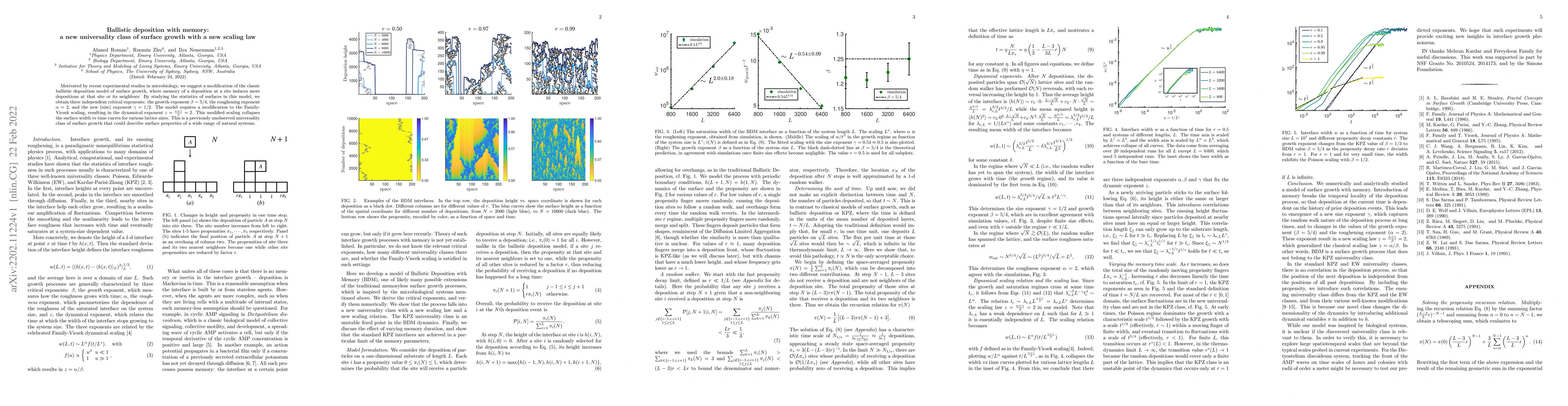 Thumbnail for Ballistic deposition with memory: a new universality class of surface
  growth with a new scaling law