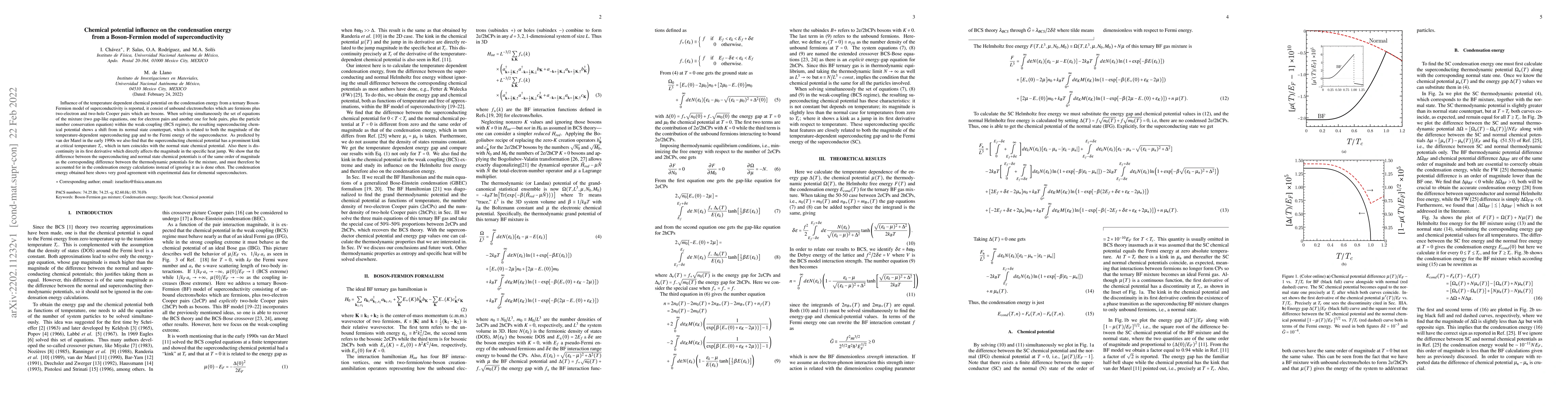 Thumbnail for Chemical potential influence on the condensation energy from a
  Boson-Fermion model of superconductivity
