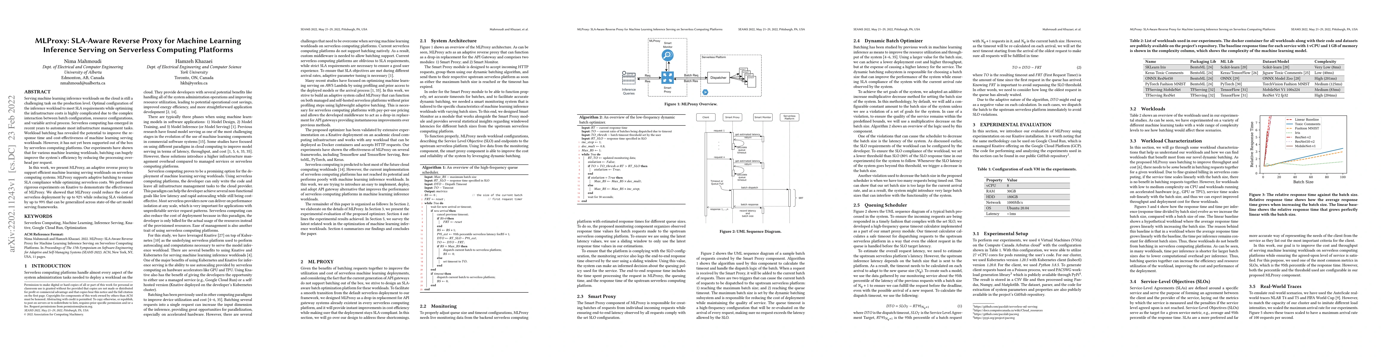 Thumbnail for MLProxy: SLA-Aware Reverse Proxy for Machine Learning Inference Serving
  on Serverless Computing Platforms