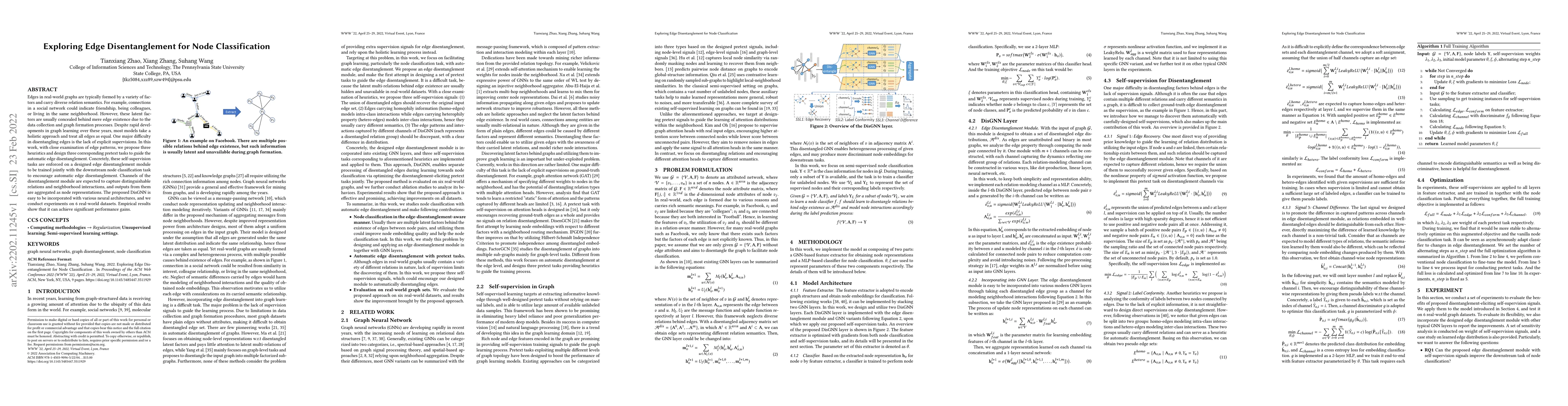 Thumbnail for Exploring Edge Disentanglement for Node Classification