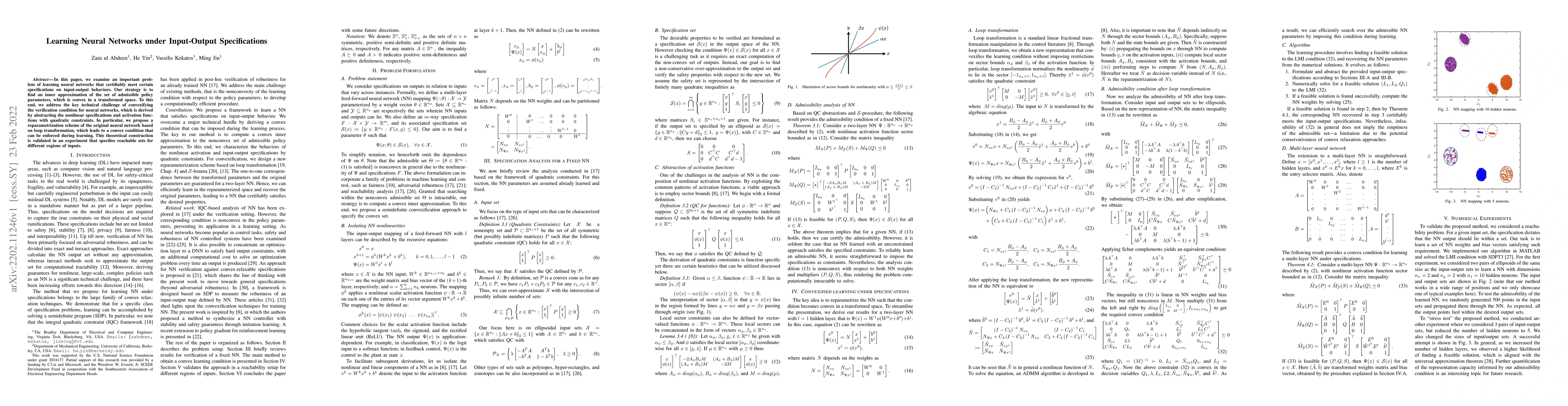 Thumbnail for Learning Neural Networks under Input-Output Specifications