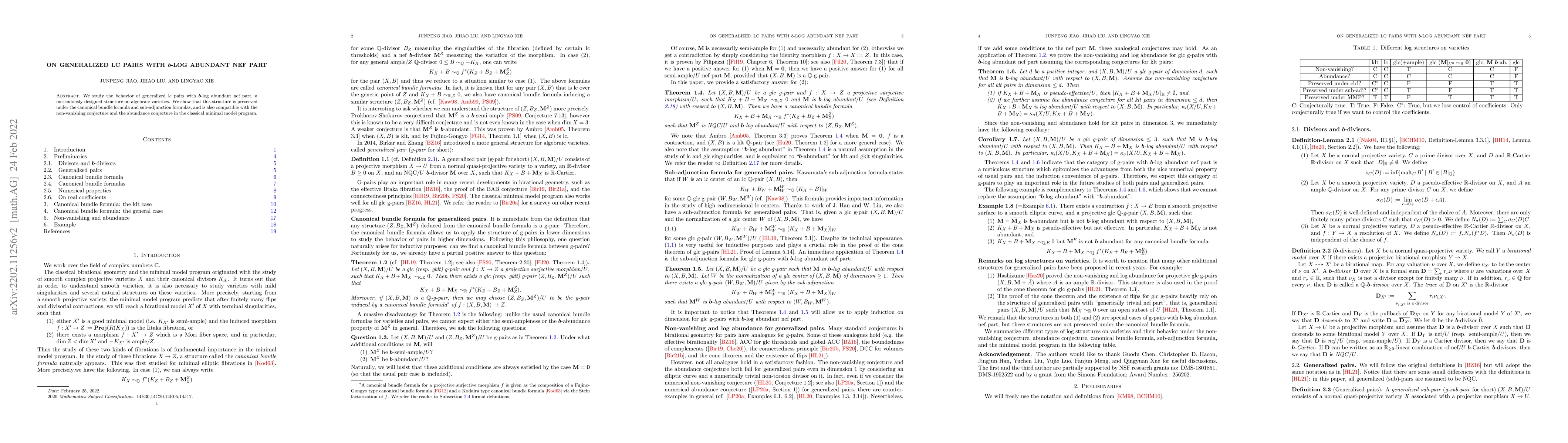 Thumbnail for On generalized lc pairs with $\mathrm{\textbf b}$-log abundant nef part