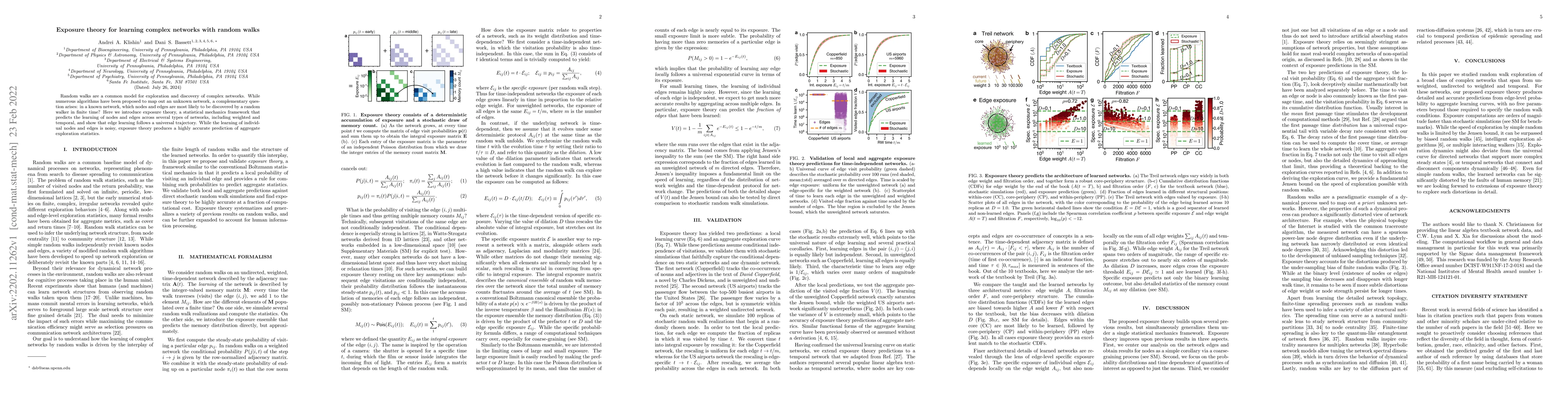 Thumbnail for Exposure theory for learning complex networks with random walks