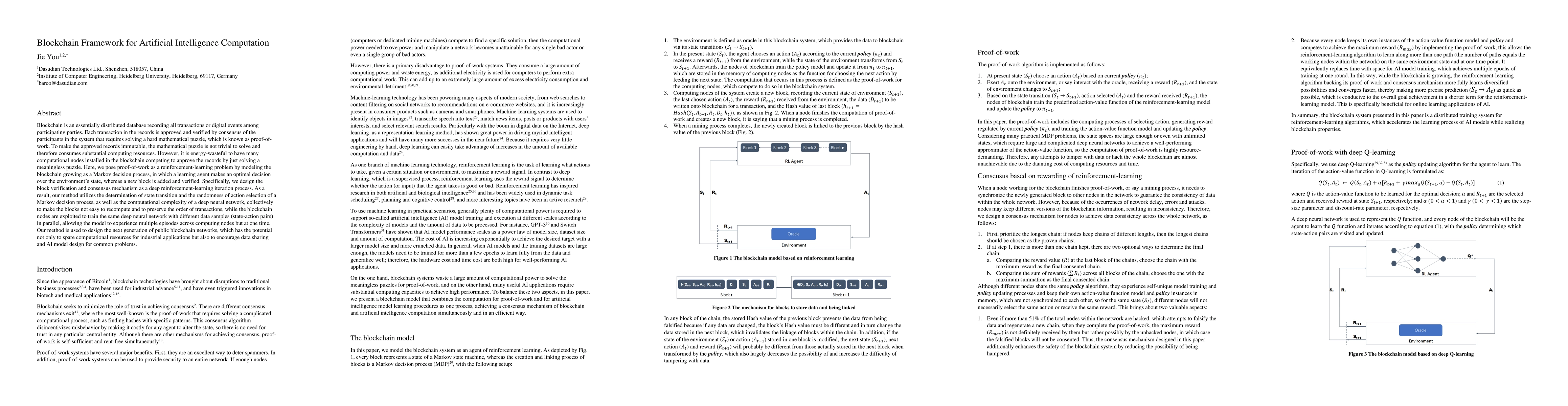 Thumbnail for Blockchain Framework for Artificial Intelligence Computation