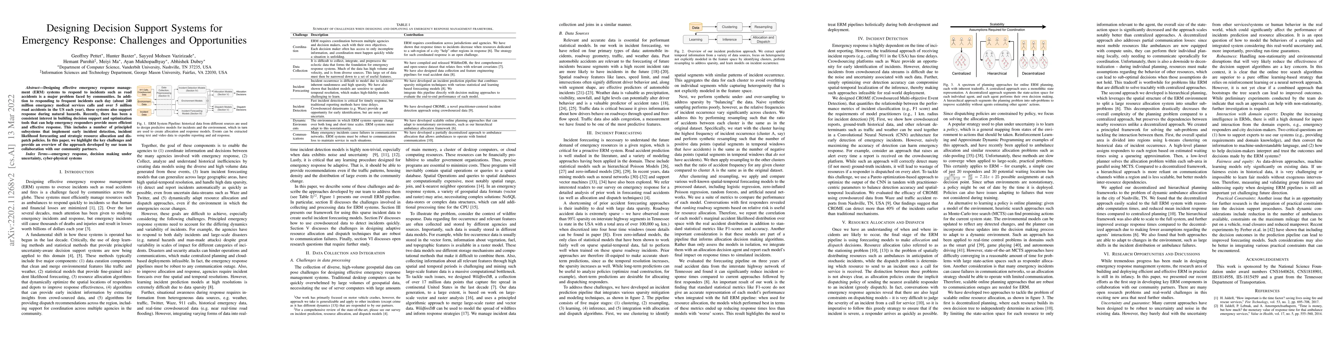Thumbnail for Designing Decision Support Systems for Emergency Response: Challenges
  and Opportunities