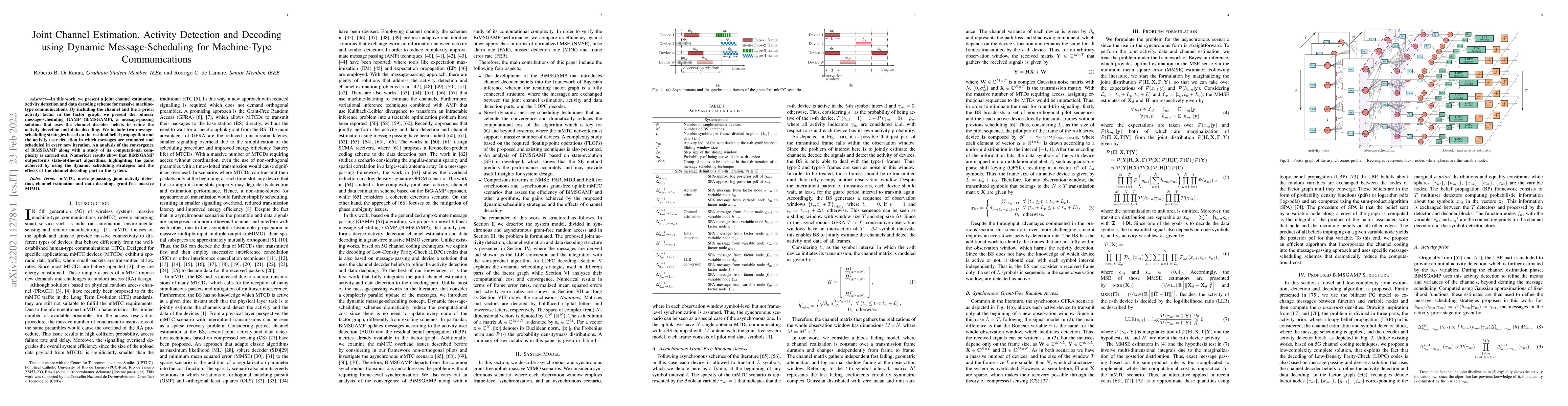 Thumbnail for Joint Channel Estimation, Activity Detection and Decoding using Dynamic
  Message-Scheduling for Machine-Type Communications