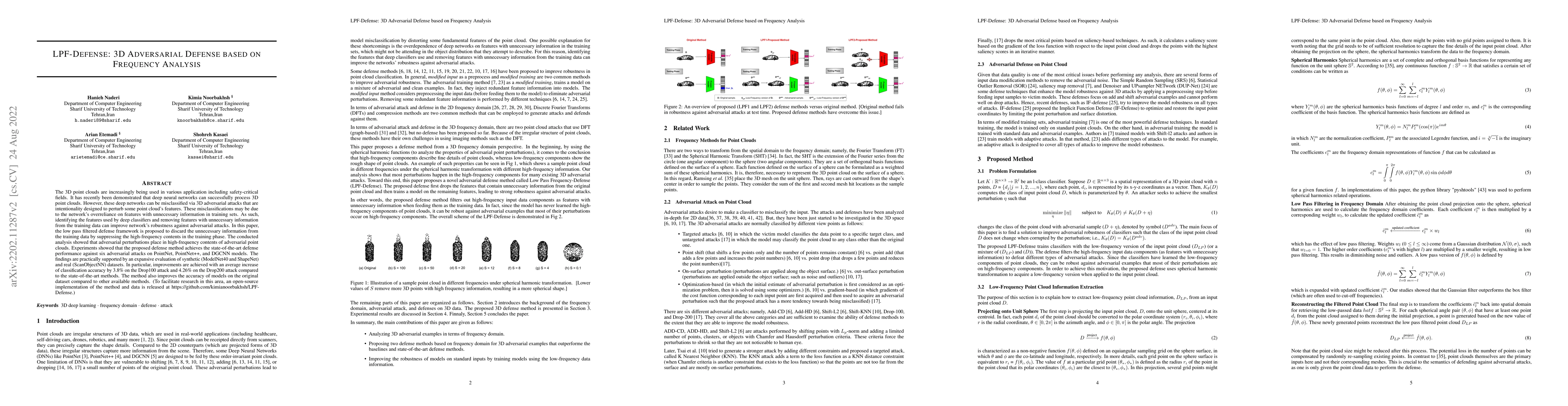Thumbnail for LPF-Defense: 3D Adversarial Defense based on Frequency Analysis