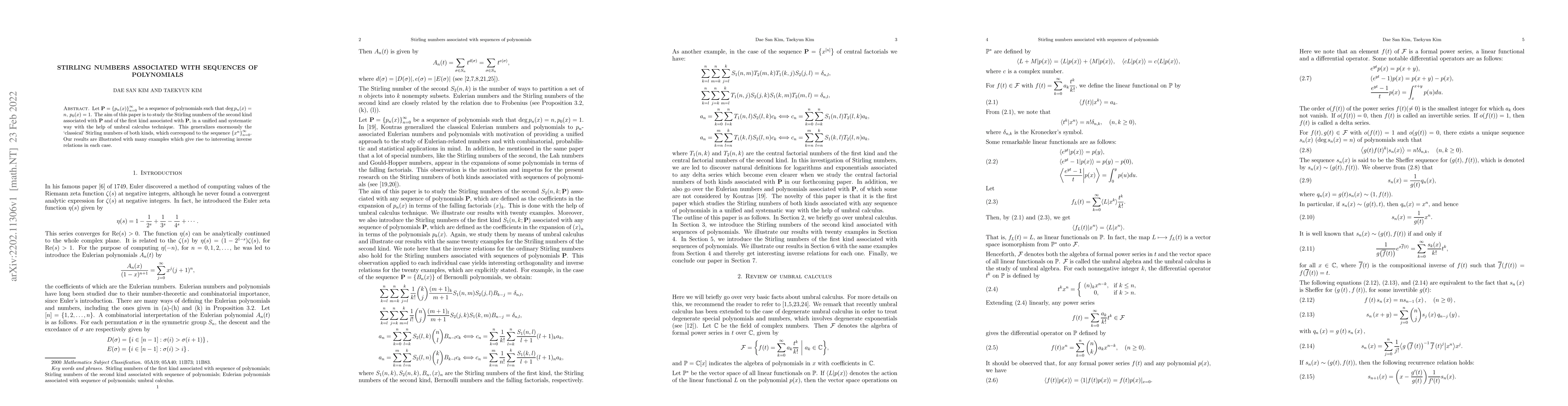 Thumbnail for Stirling numbers associated with sequences of polynomials