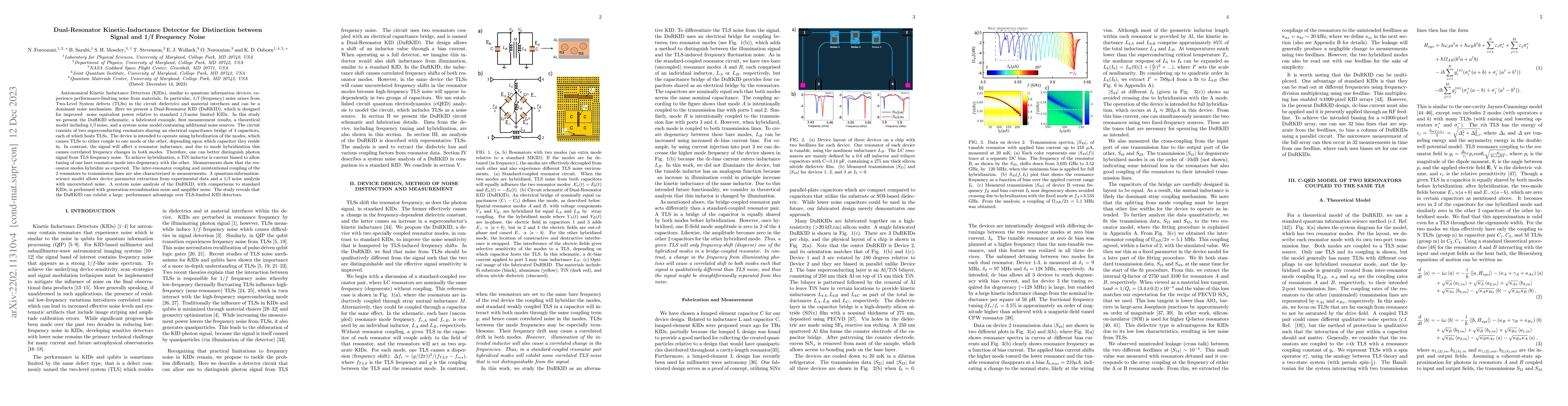 Thumbnail for Dual-Resonator Kinetic-Inductance Detector for Distinction between
  Signal and 1/f Frequency Noise