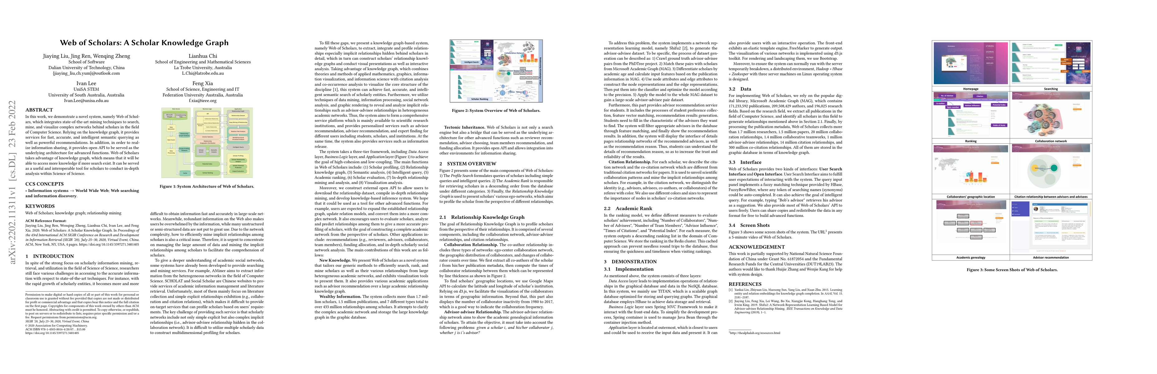 Thumbnail for Web of Scholars: A Scholar Knowledge Graph