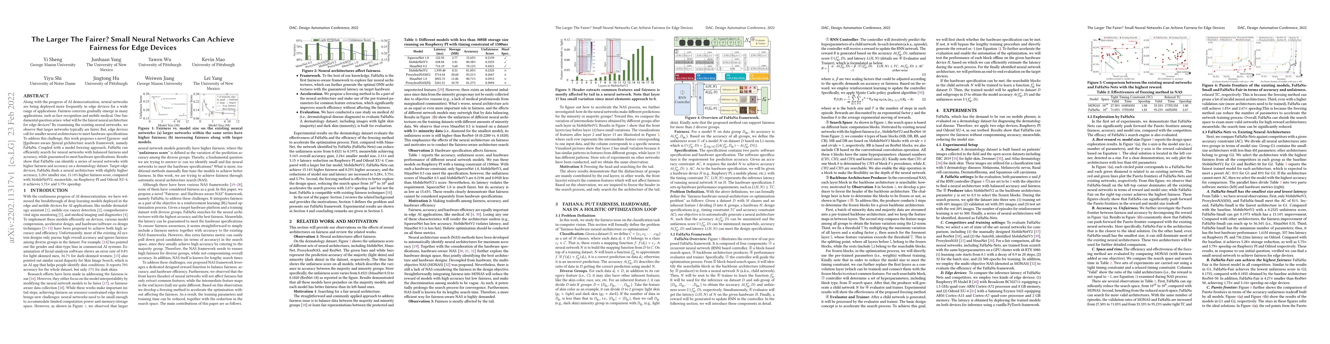 Thumbnail for The Larger The Fairer? Small Neural Networks Can Achieve Fairness for
  Edge Devices