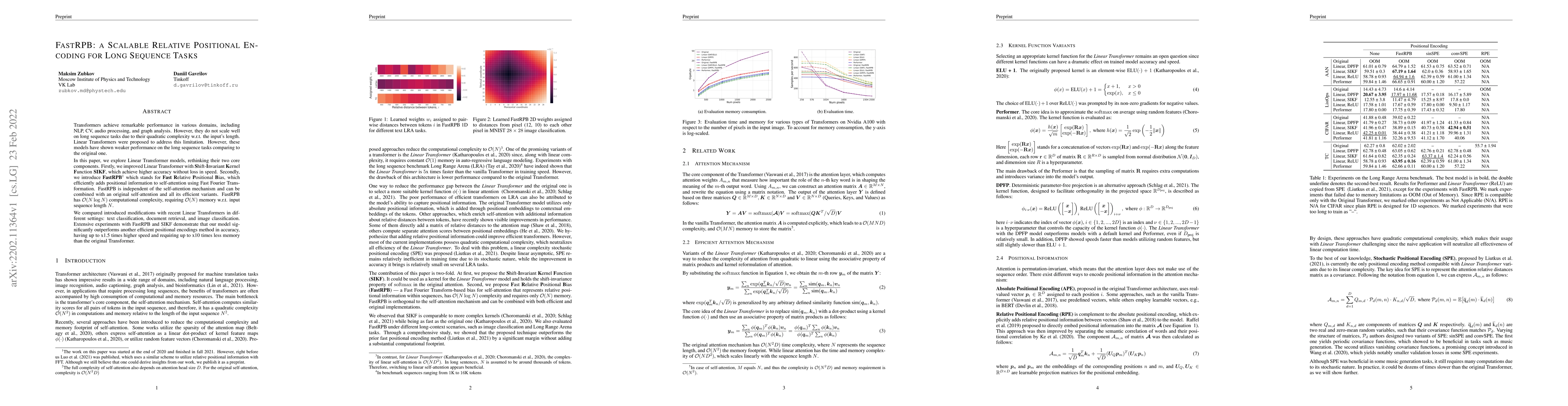 Thumbnail for FastRPB: a Scalable Relative Positional Encoding for Long Sequence Tasks