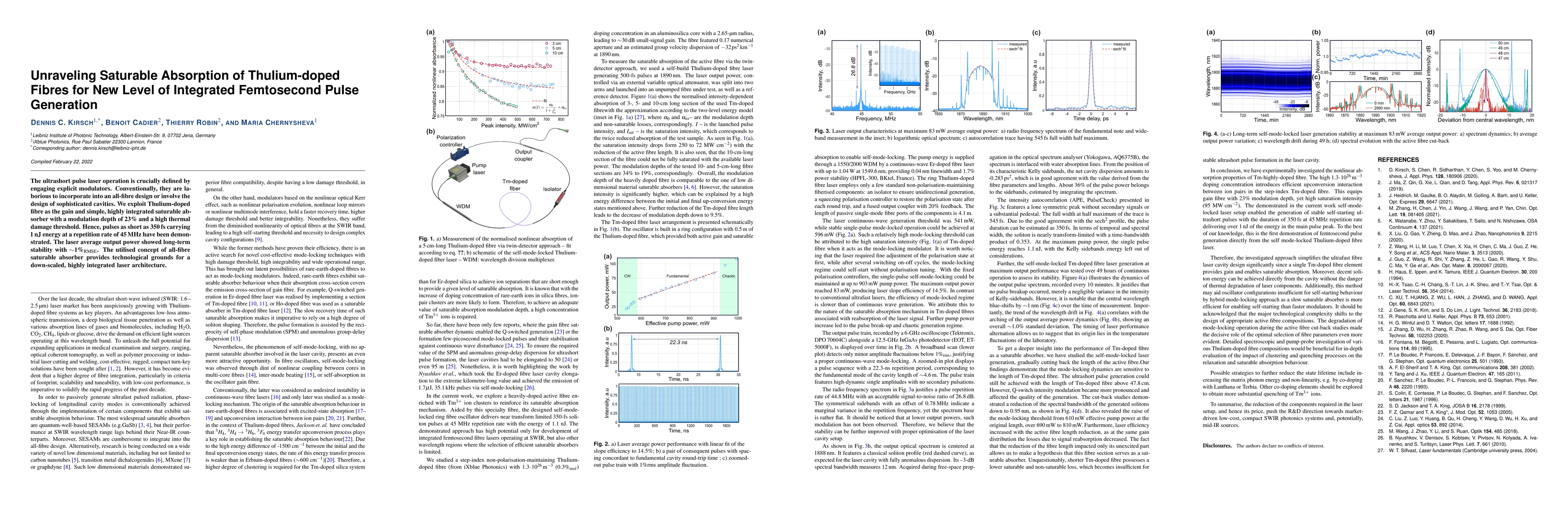 Thumbnail for Unravelling Saturable Absorption of Thulium-doped Fibres for New Level
  of Integrated Femtosecond Pulse Generation
