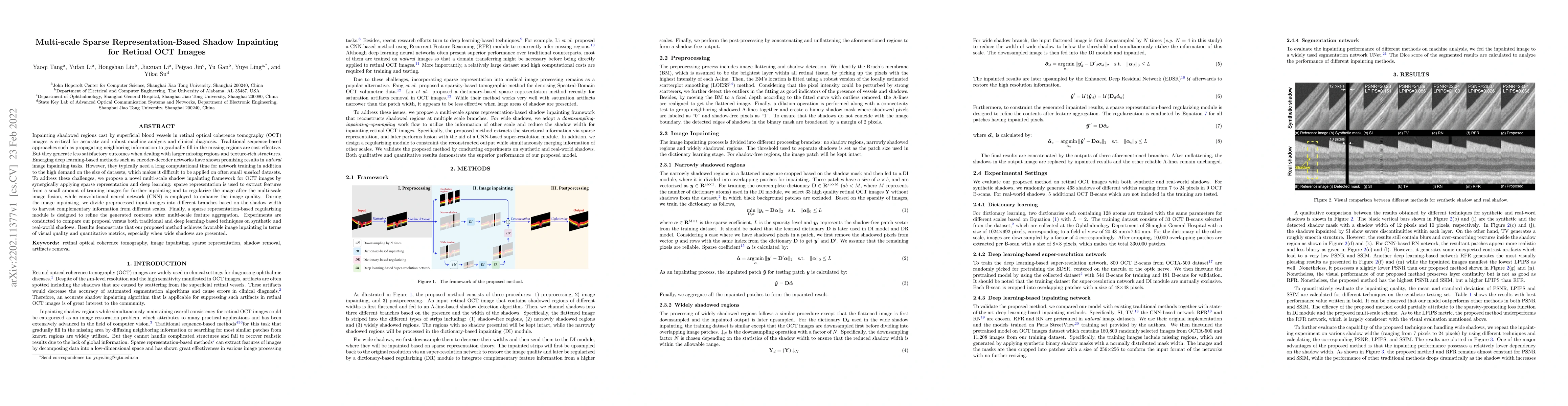 Thumbnail for Multi-scale Sparse Representation-Based Shadow Inpainting for Retinal
  OCT Images