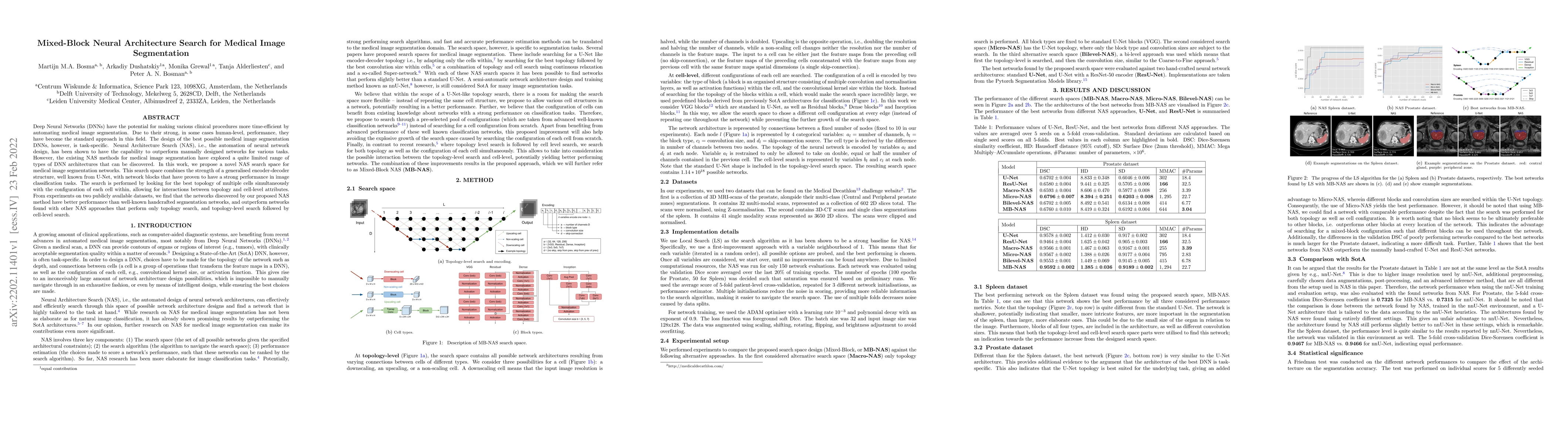 Thumbnail for Mixed-Block Neural Architecture Search for Medical Image Segmentation