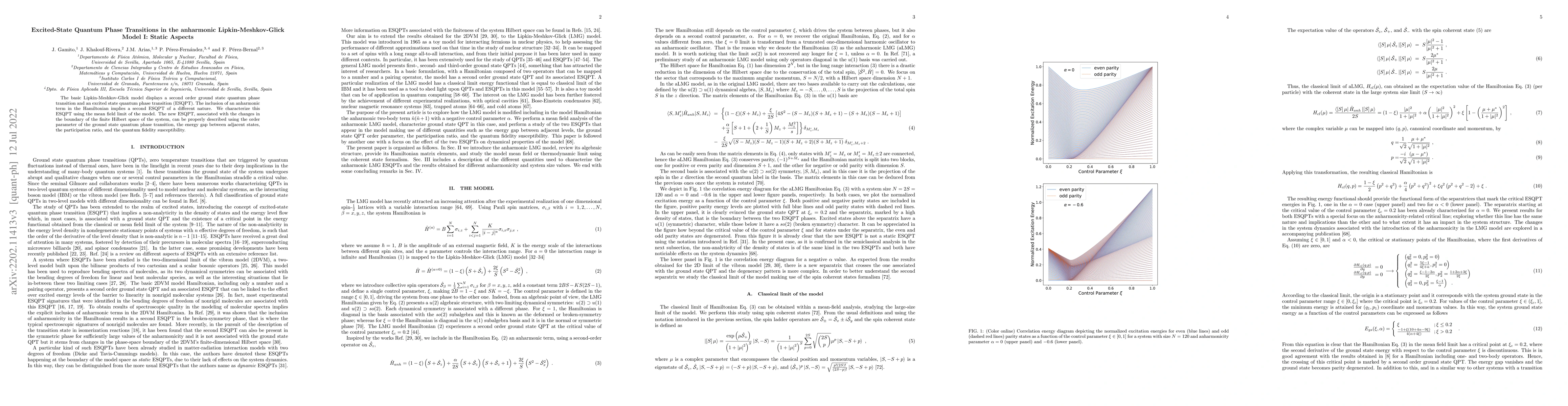 Thumbnail for Excited-State Quantum Phase Transitions in the Anharmonic
  Lipkin-Meshkov-Glick Model I: Static Aspects