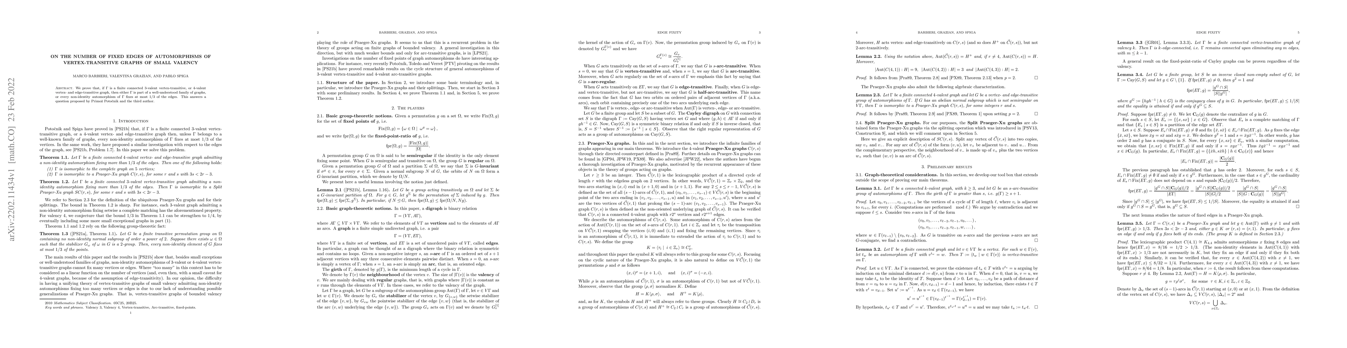 Thumbnail for On the number of fixed edges of automorphisms of vertex-transitive
  graphs of small valency