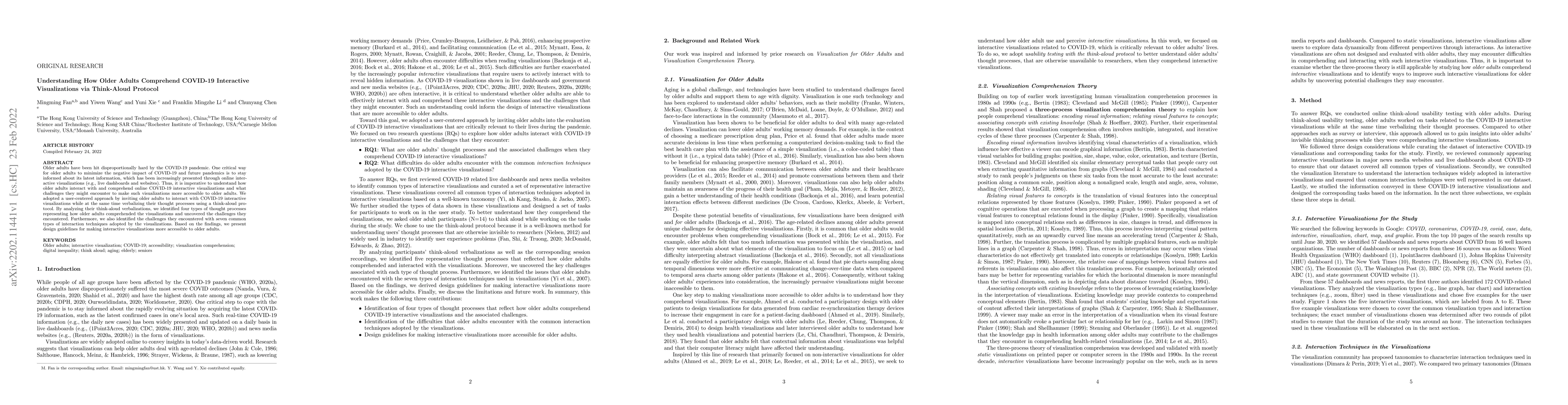 Thumbnail for Understanding How Older Adults Comprehend COVID-19 Interactive
  Visualizations via Think-Aloud Protocol