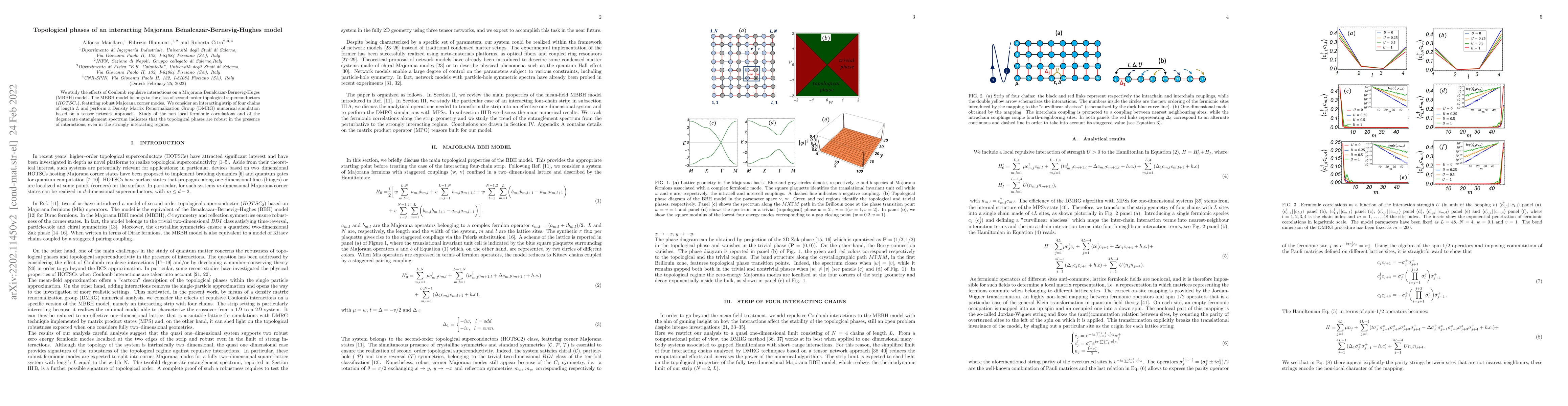 Thumbnail for Topological phases of an interacting Majorana Benalcazar-Bernevig-Hughes
  model