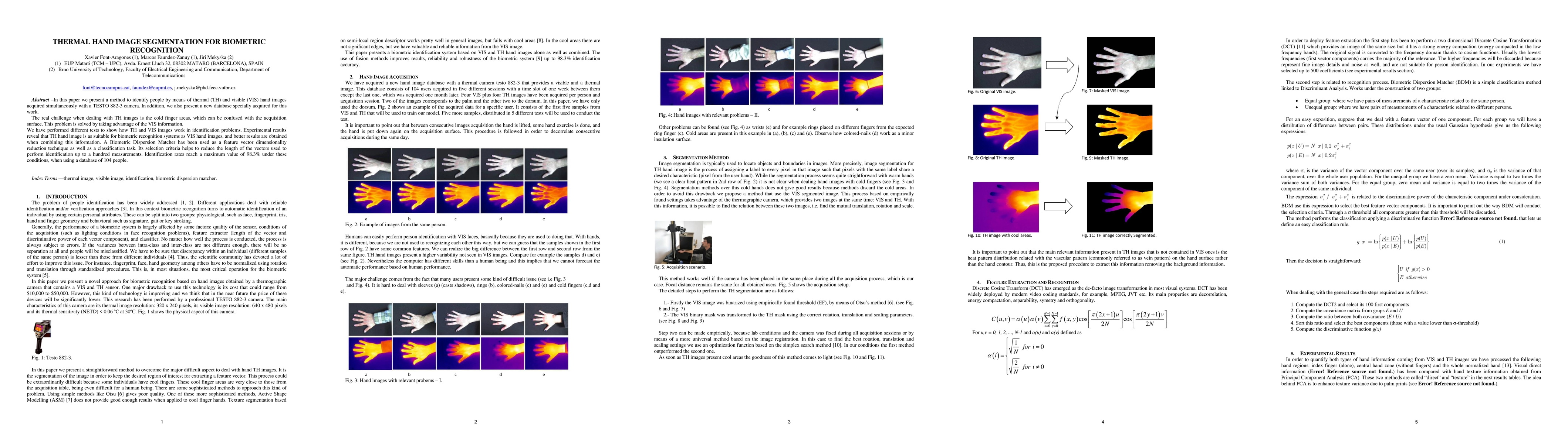 Thumbnail for Thermal hand image segmentation for biometric recognition