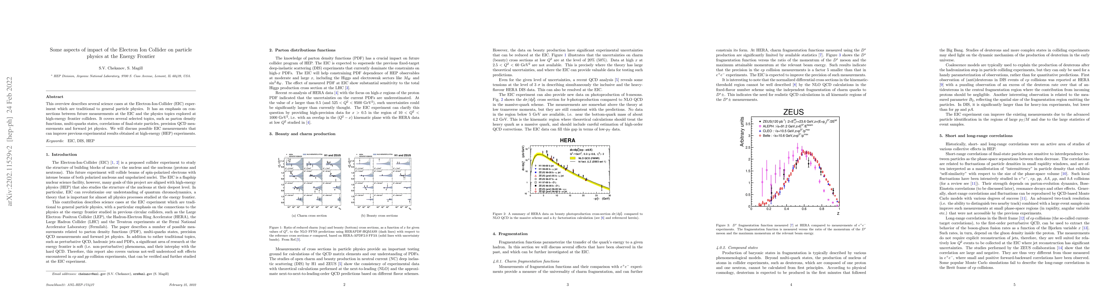 Thumbnail for Some aspects of impact of the Electron Ion Collider on particle physics
  at the Energy Frontier