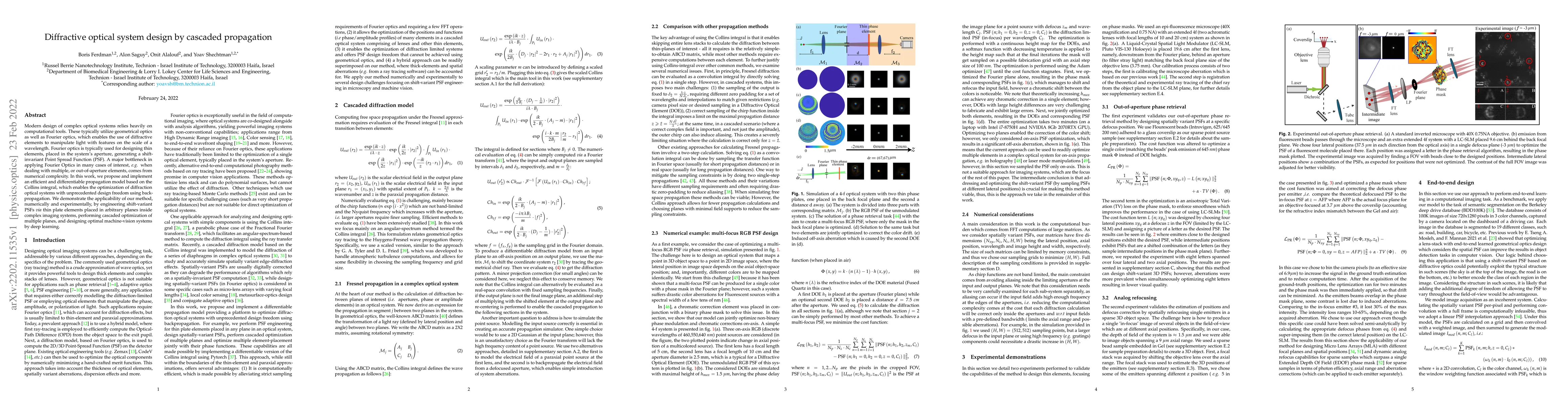 Thumbnail for Diffractive optical system design by cascaded propagation