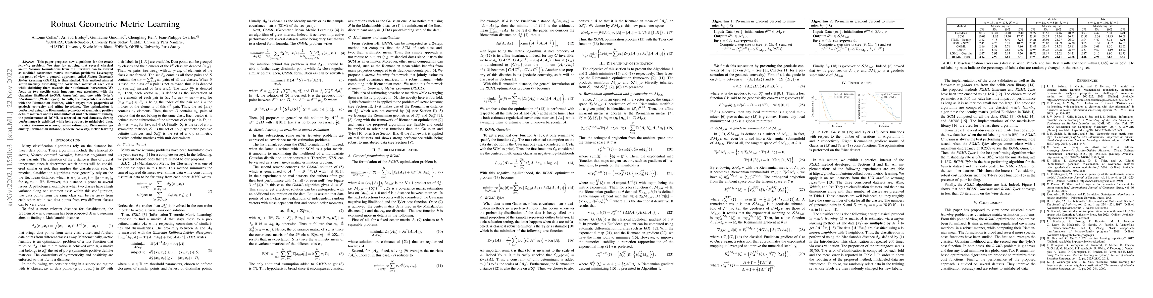 Thumbnail for Robust Geometric Metric Learning
