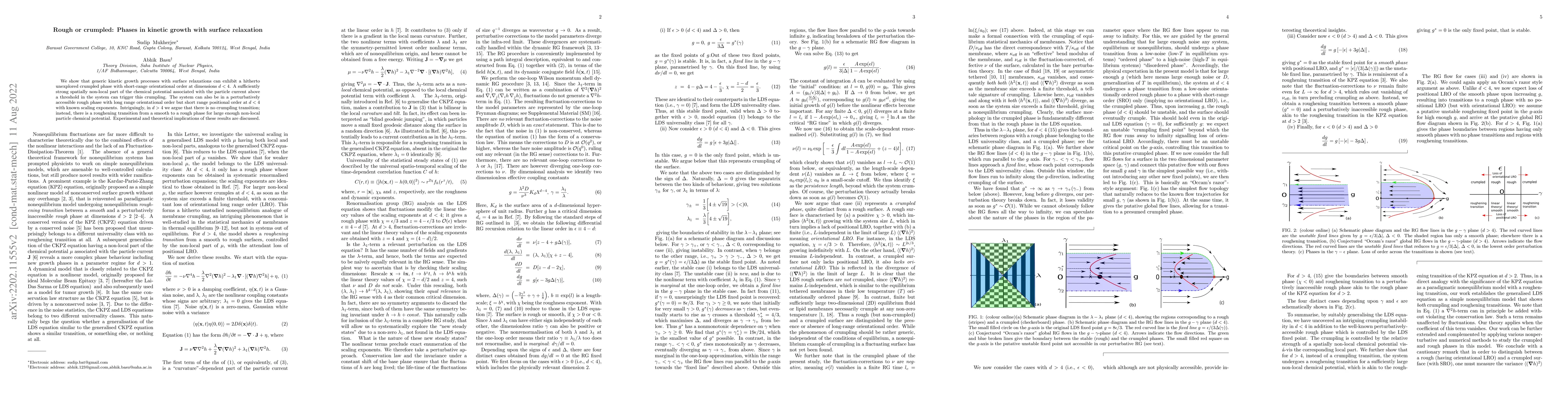 Thumbnail for Rough or crumpled: Phases in kinetic growth with surface relaxation