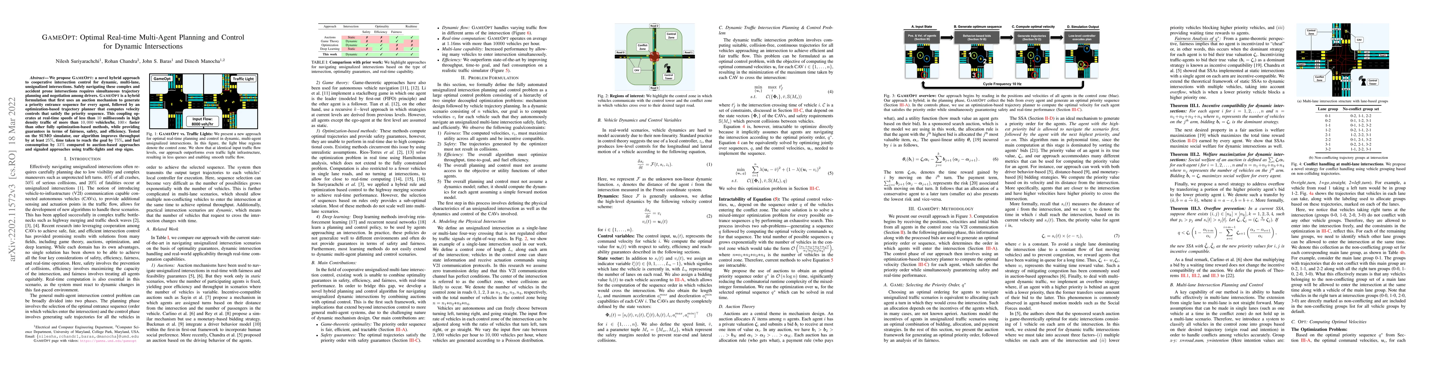 Thumbnail for GAMEOPT: Optimal Real-time Multi-Agent Planning and Control for Dynamic
  Intersections