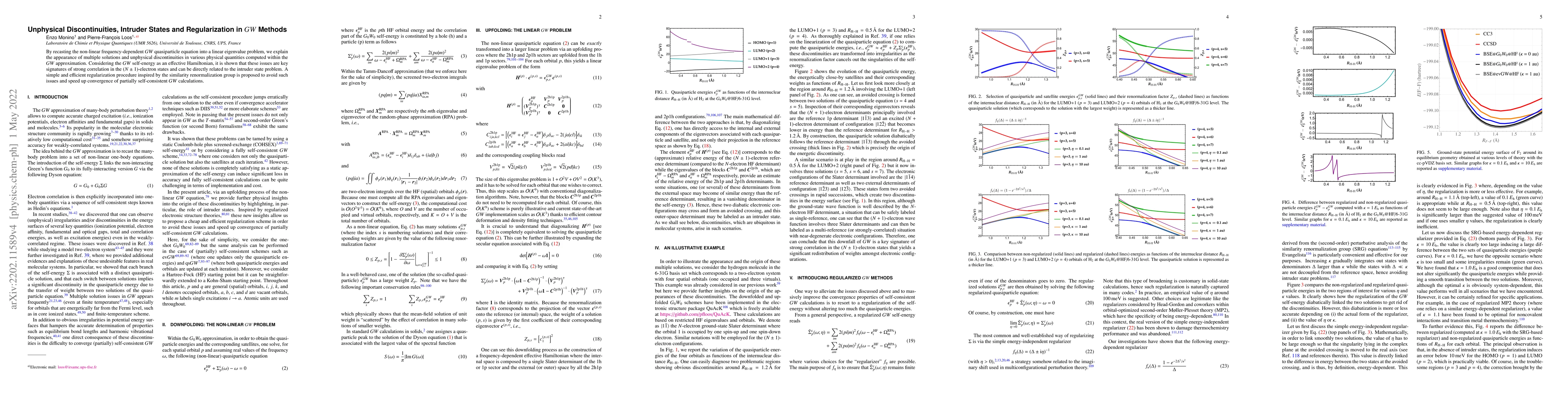 Thumbnail for Unphysical Discontinuities, Intruder States and Regularization in $GW$
  Methods