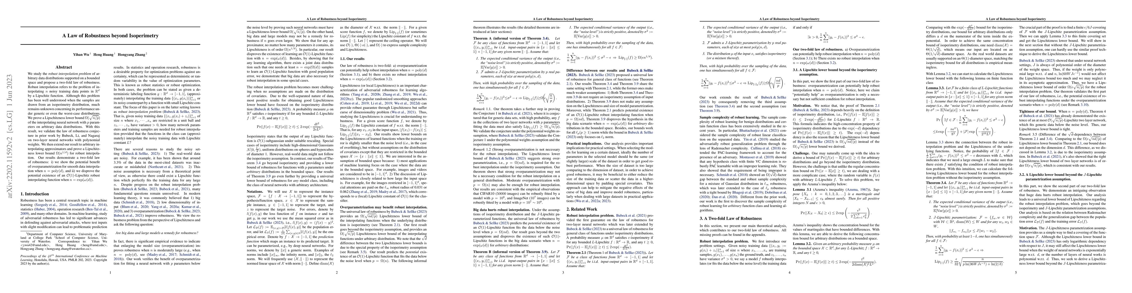 Thumbnail for A Law of Robustness beyond Isoperimetry