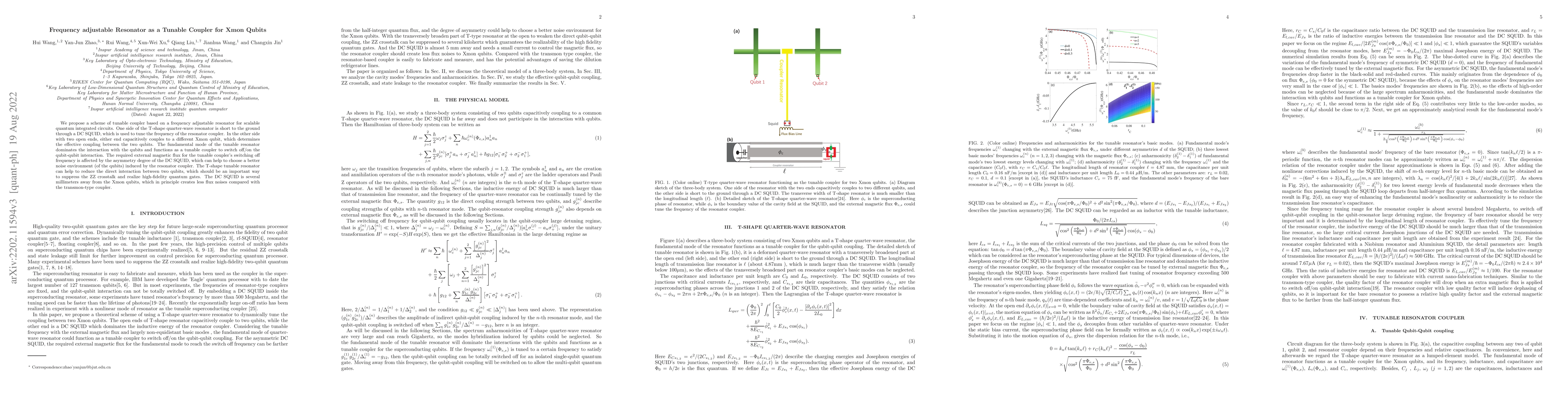 Thumbnail for Quarter-wave Resonator Based Tunable Coupler for Xmon Qubits