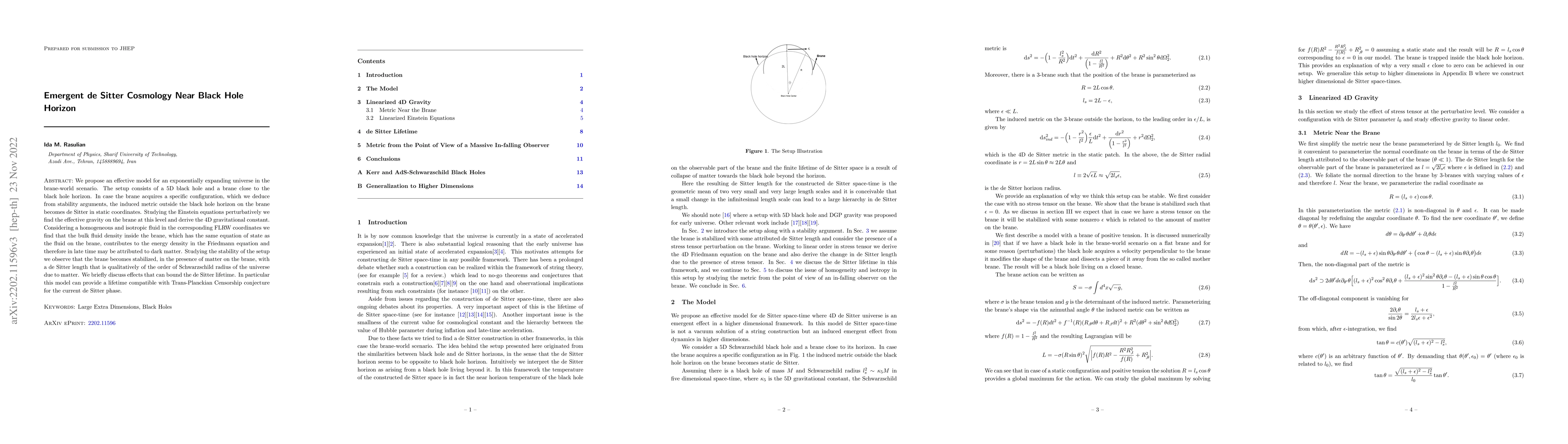 Thumbnail for Emergent de Sitter Cosmology Near Black Hole Horizon