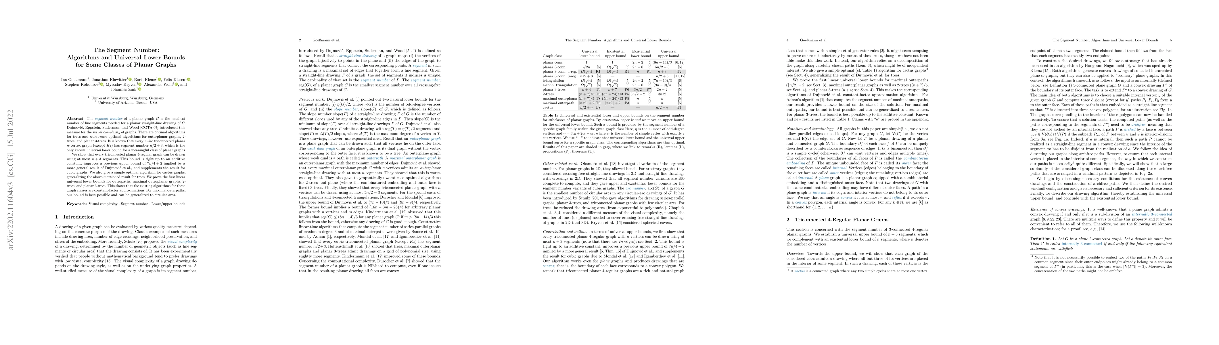 Thumbnail for The Segment Number: Algorithms and Universal Lower Bounds for Some
  Classes of Planar Graphs