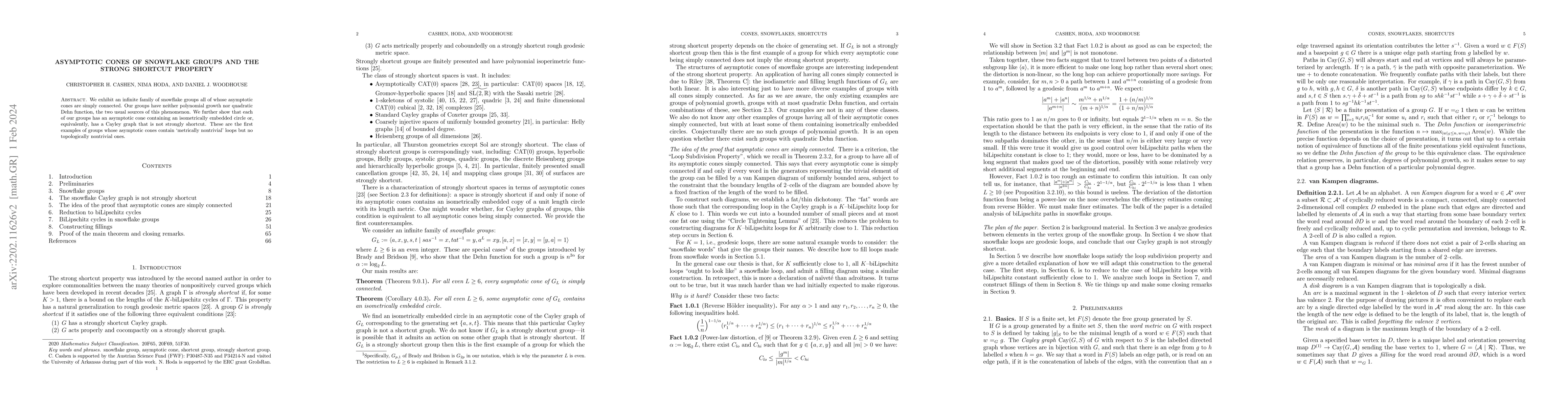 Thumbnail for Asymptotic cones of snowflake groups and the strong shortcut property