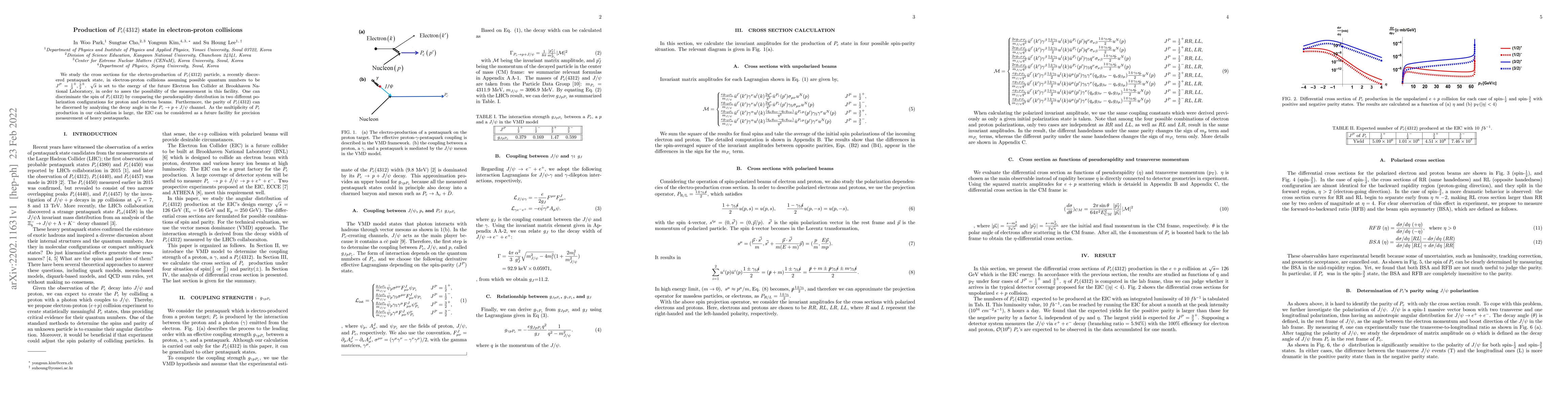 Thumbnail for Production of $P_{c}$(4312) state in electron-proton collisions