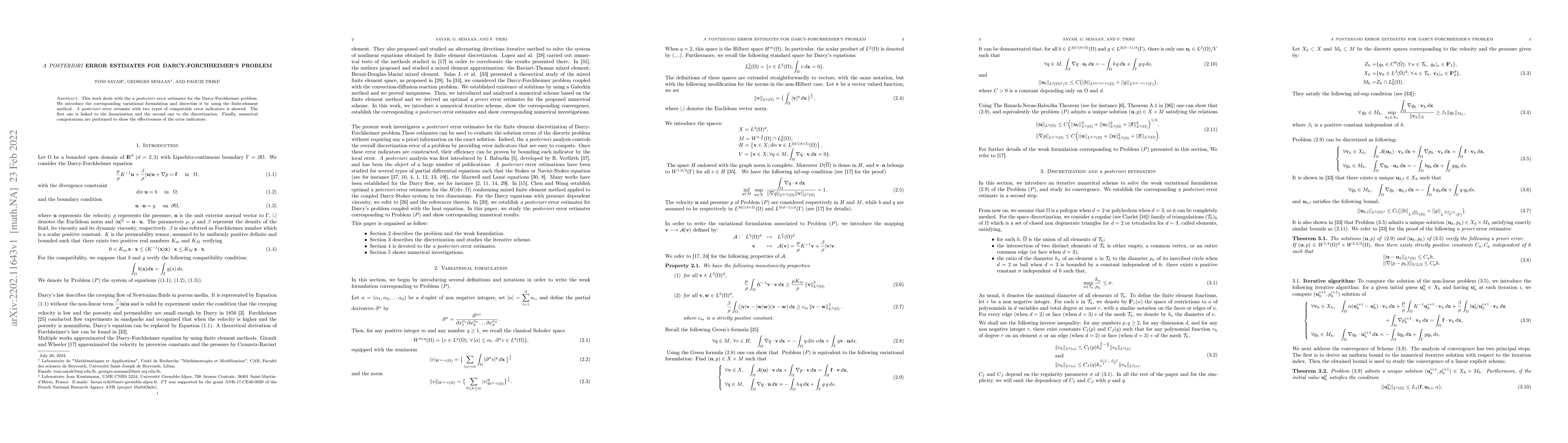 Thumbnail for A posteriori error estimates for Darcy-Forchheimer's problem