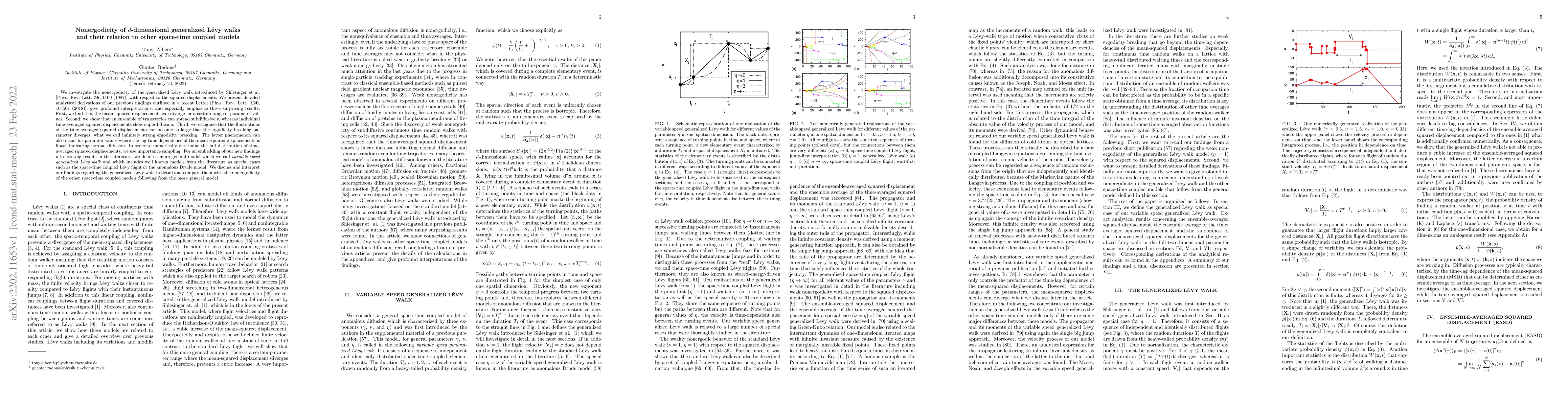 Thumbnail for Nonergodicity of $d$-dimensional generalized L\'evy walks and their
  relation to other space-time coupled models