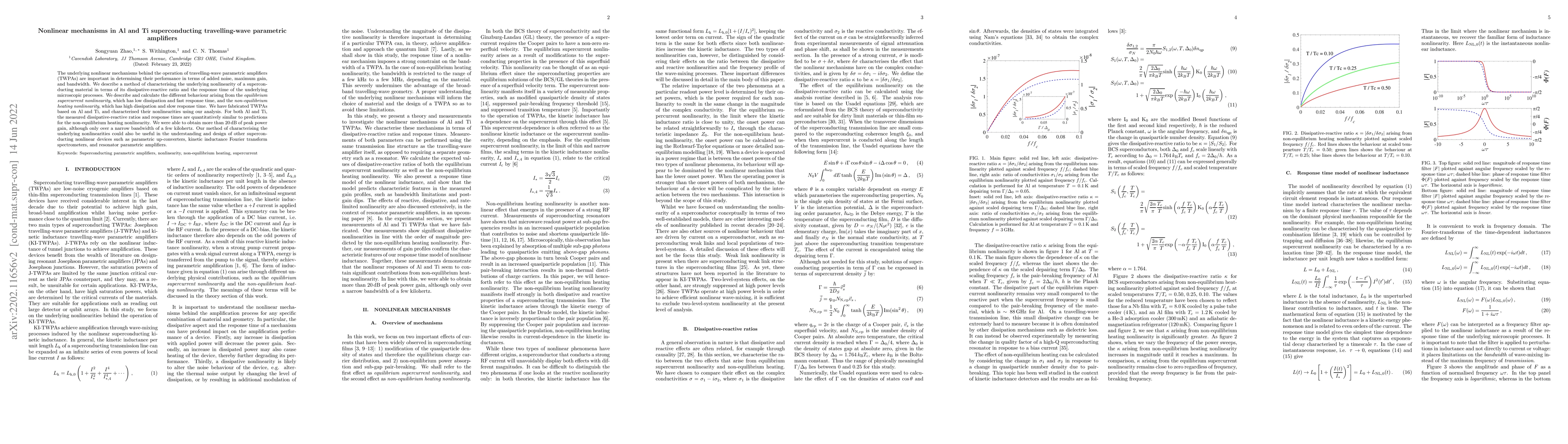 Thumbnail for Nonlinear mechanisms in Al and Ti superconducting travelling-wave
  parametric amplifiers