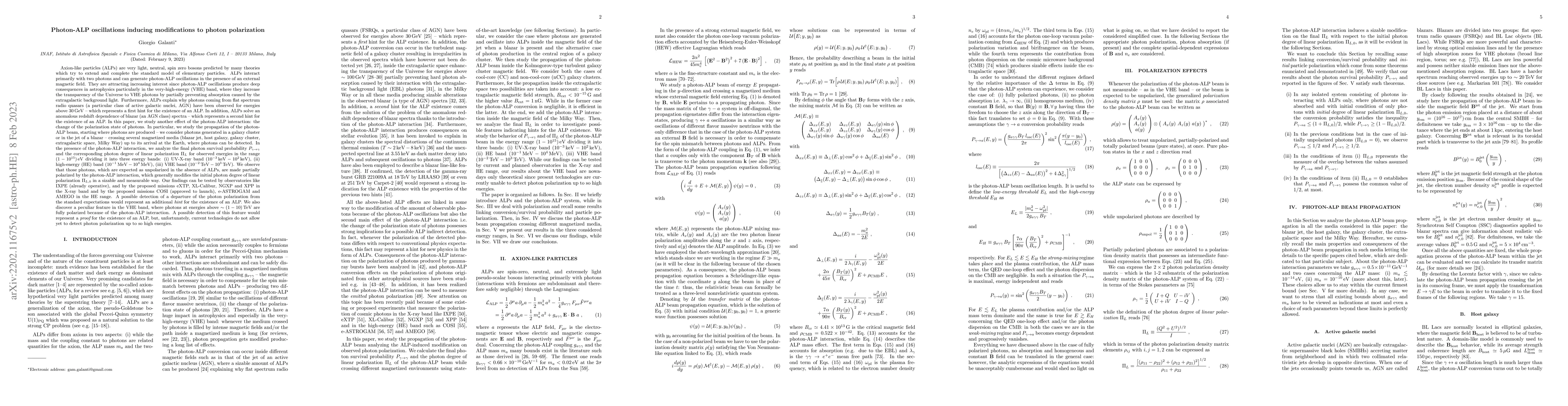 Thumbnail for Photon-ALP oscillations inducing modifications to photon polarization
