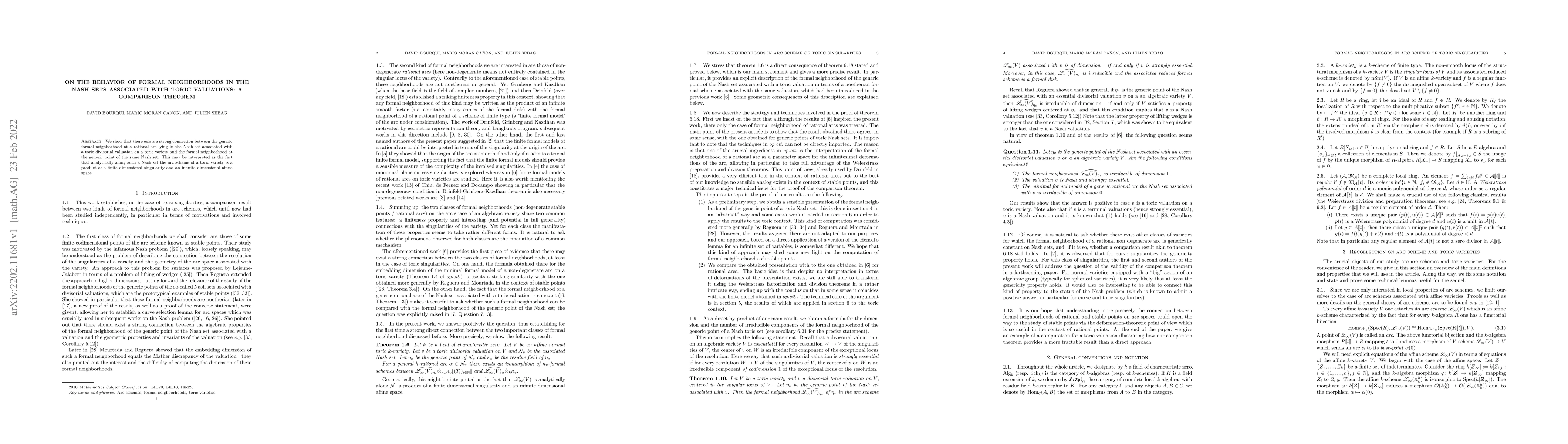 Thumbnail for On the behavior of formal neighborhoods in the Nash sets associated with
  toric valuations: a comparison theorem