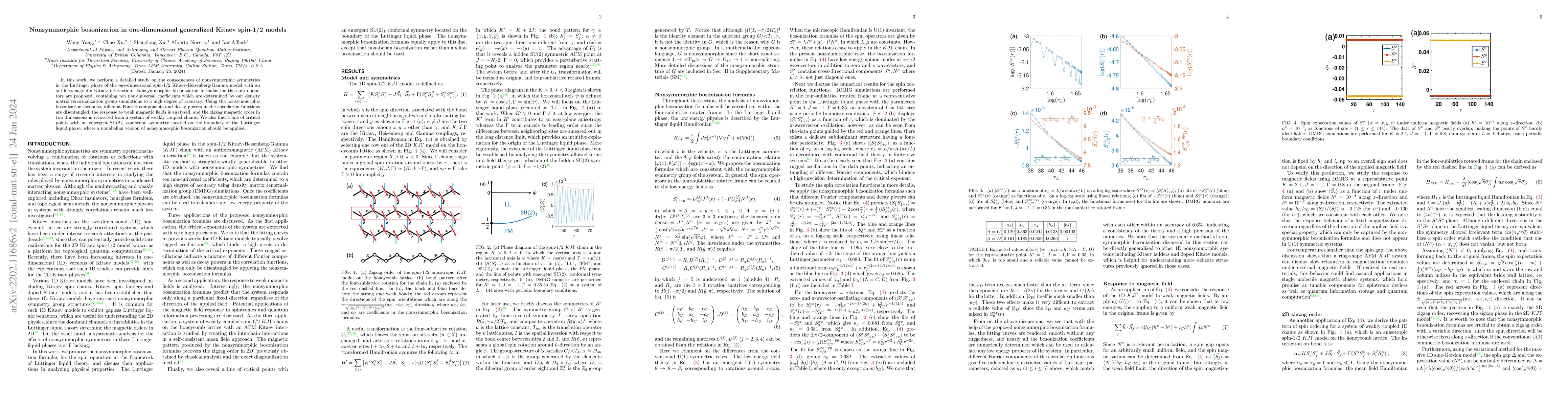 Thumbnail for Nonsymmorphic bosonization in one-dimensional generalized Kitaev
  spin-1/2 models