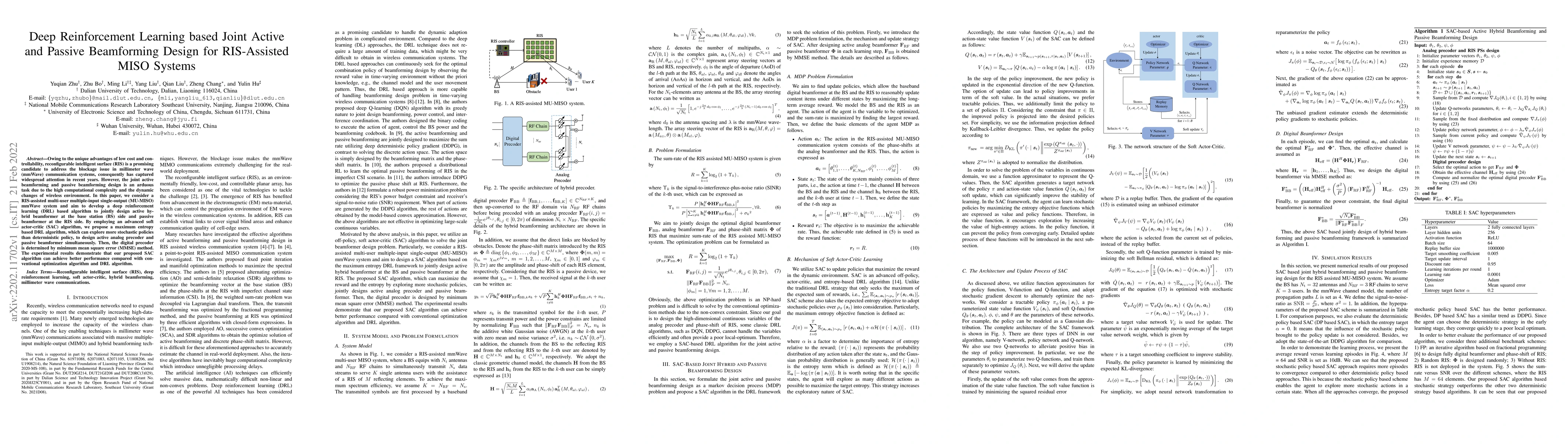 Thumbnail for Deep Reinforcement Learning based Joint Active and Passive Beamforming
  Design for RIS-Assisted MISO Systems