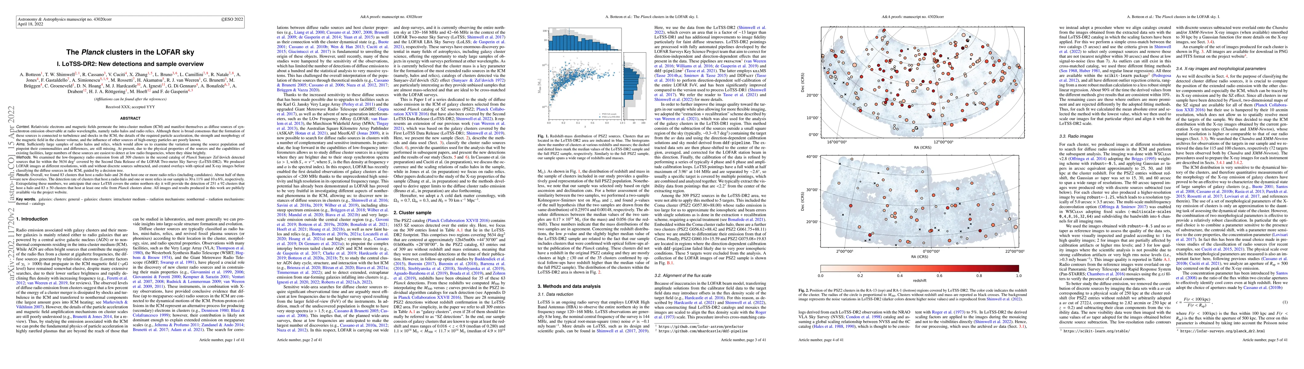 Thumbnail for The Planck clusters in the LOFAR sky. I. LoTSS-DR2: new detections and
  sample overview